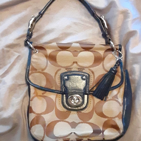 Coach Handbags - Coach Willis 70th anniversary tan with Navy leather